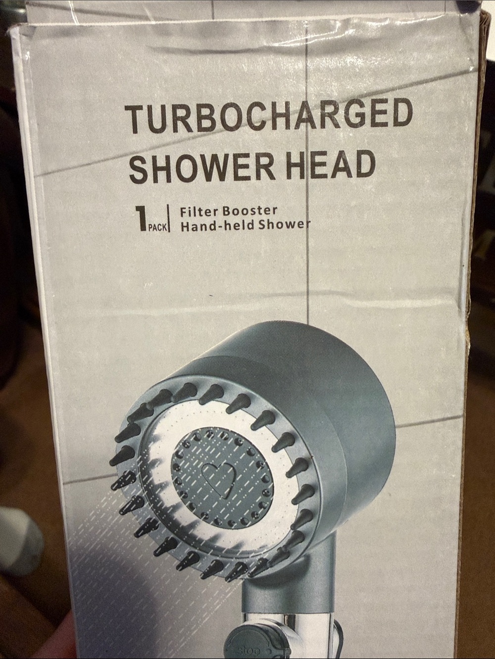 Turbocharged Hand-Held Shower Head - Silver/Gray